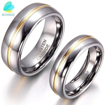 New Couple Inset 6/8 mm Bague Tungsten Carbide Ring for Anniversary Engagement Wedding Jewellery Rings - The Jewellery Supermarket